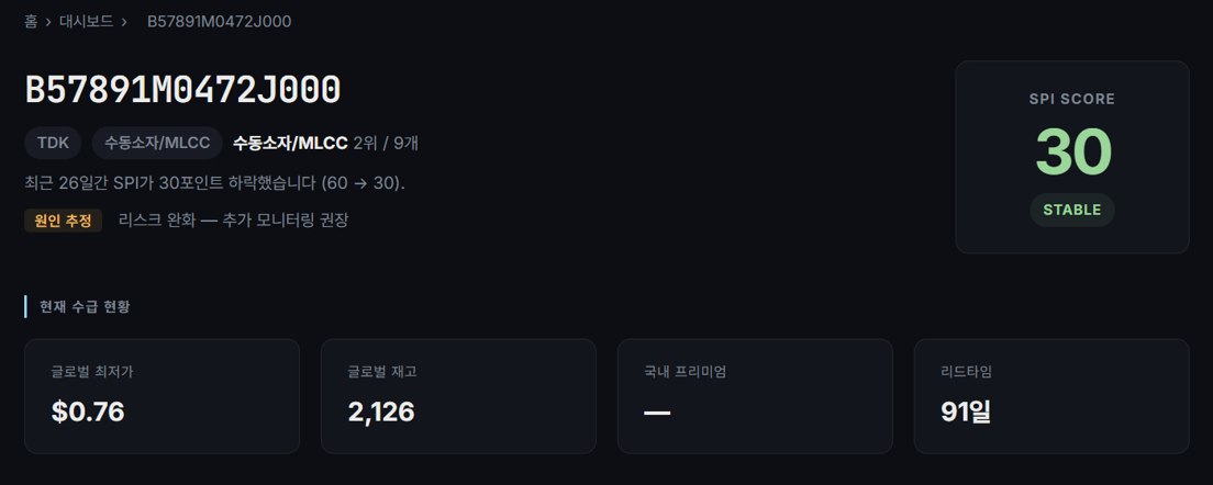 부품 상세 페이지 상단